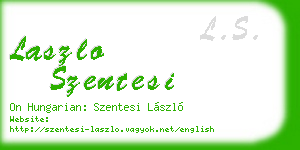 laszlo szentesi business card